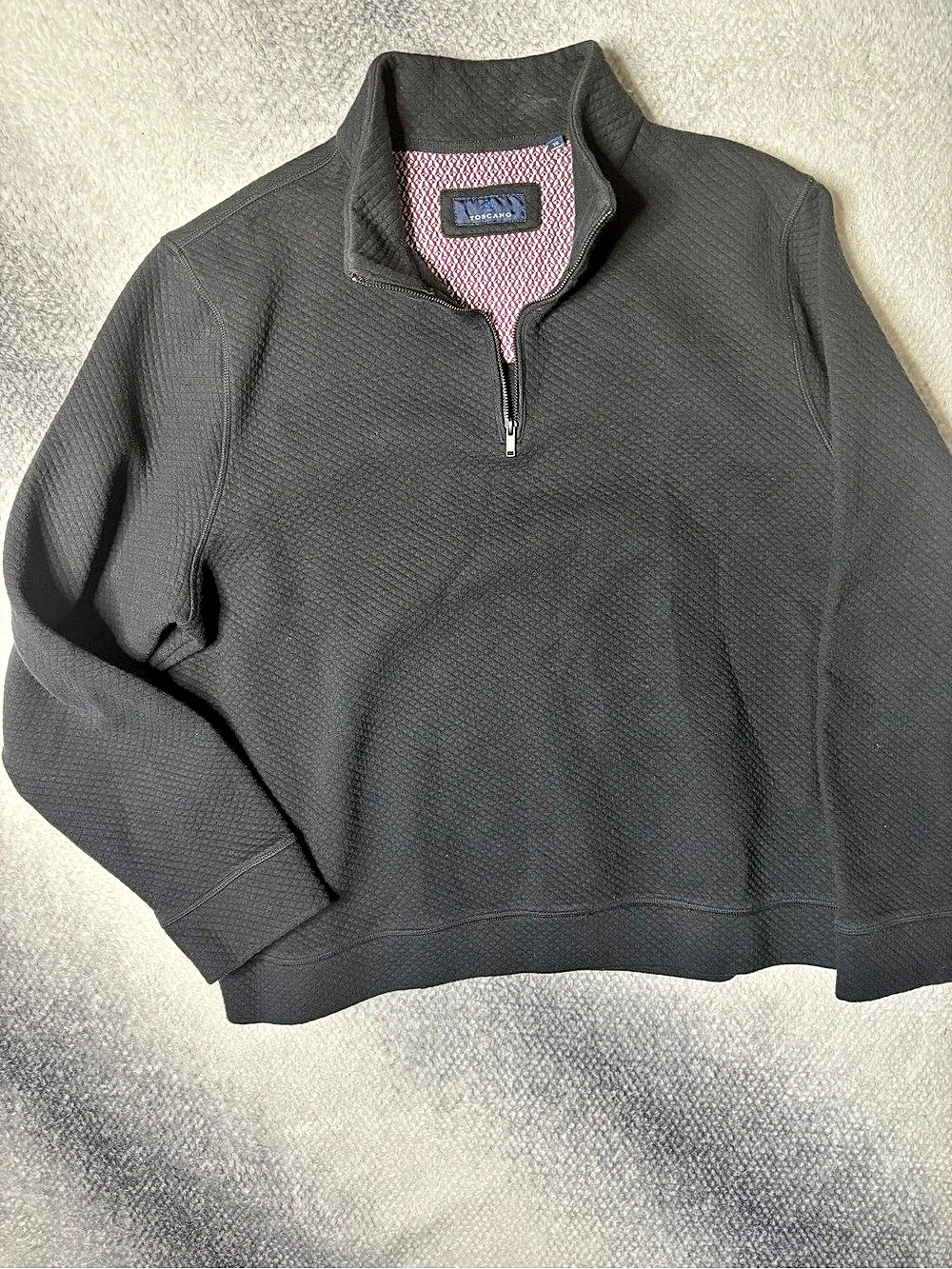 Toscano Men's Black Quarter-Zip Pullover Size XL